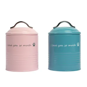 "I Love You So Much" Dog Treat Canister Gift Set – Airtight & Stylish Storage, Durable, Non-Toxic Material by American Pet Supplies