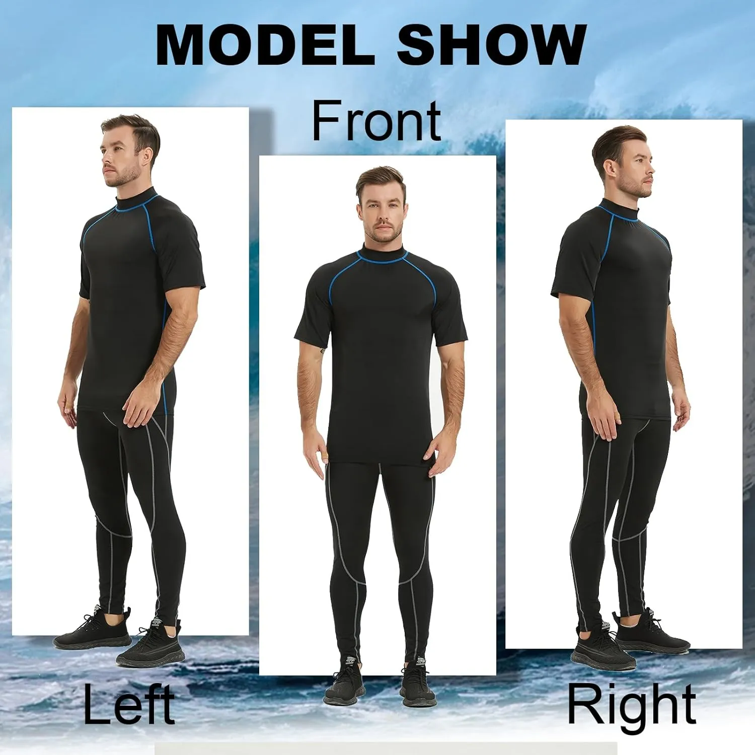 Rash Guard Shirts for Men UV Sun Protection UPF 50 Fitted Rashguard Swim Shirts Quick Dry Swimming Fishing Running