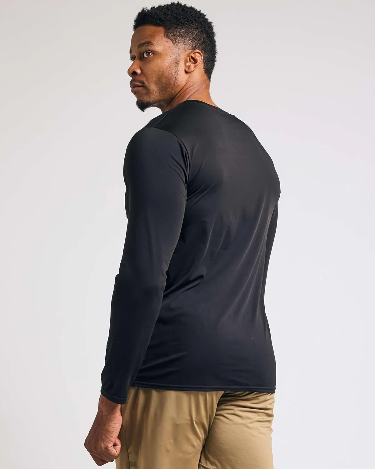 Real Essentials 4 Pack: Men's Dry Fit Long Sleeve V-Neck Active T-Shirt - Athletic Outdoor UPF 50  (Available in Big & Tall)