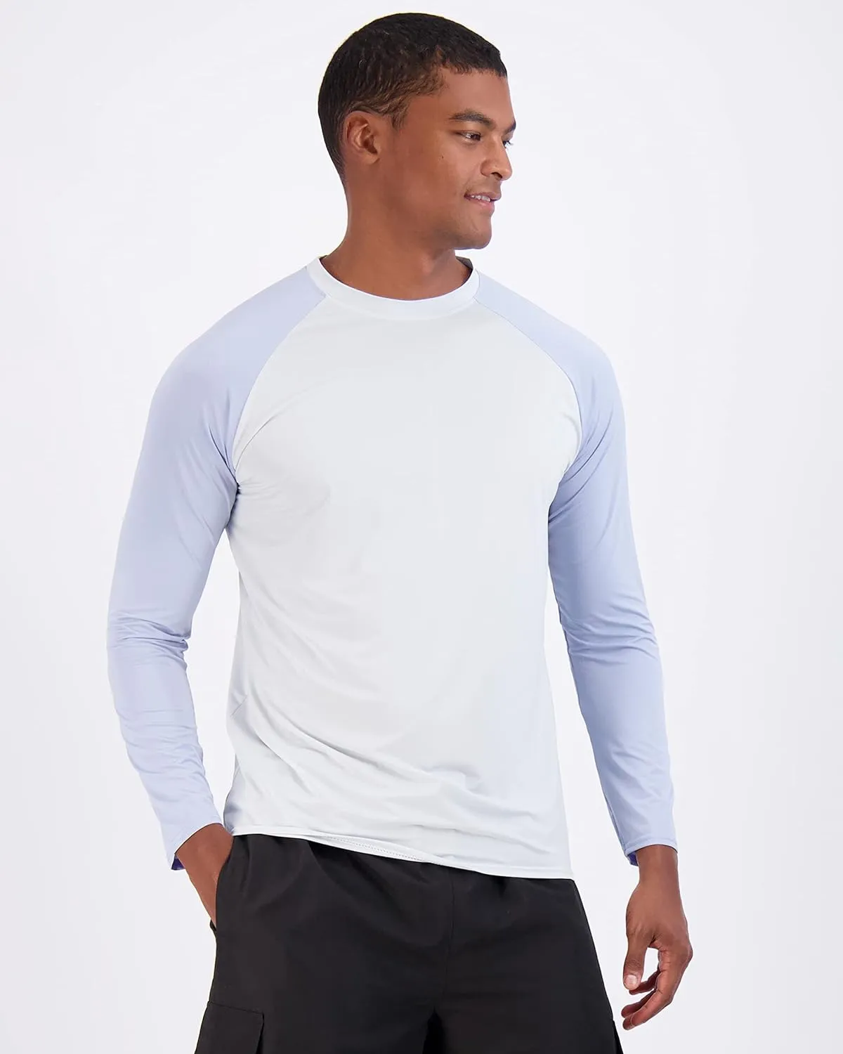Real Essentials 4 Pack: Mens Long Sleeve Rash Guard Shirt Running Swimwear UPF 50  Sun Protection (Big & Tall)