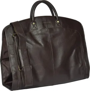 Real Luxury Soft Leather Suit Dress Garment Carrier Bag HOL933 Brown, Brown, 57x56x16cm