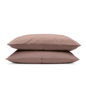 Relaxed Cotton Pillowcase Pair - Rust