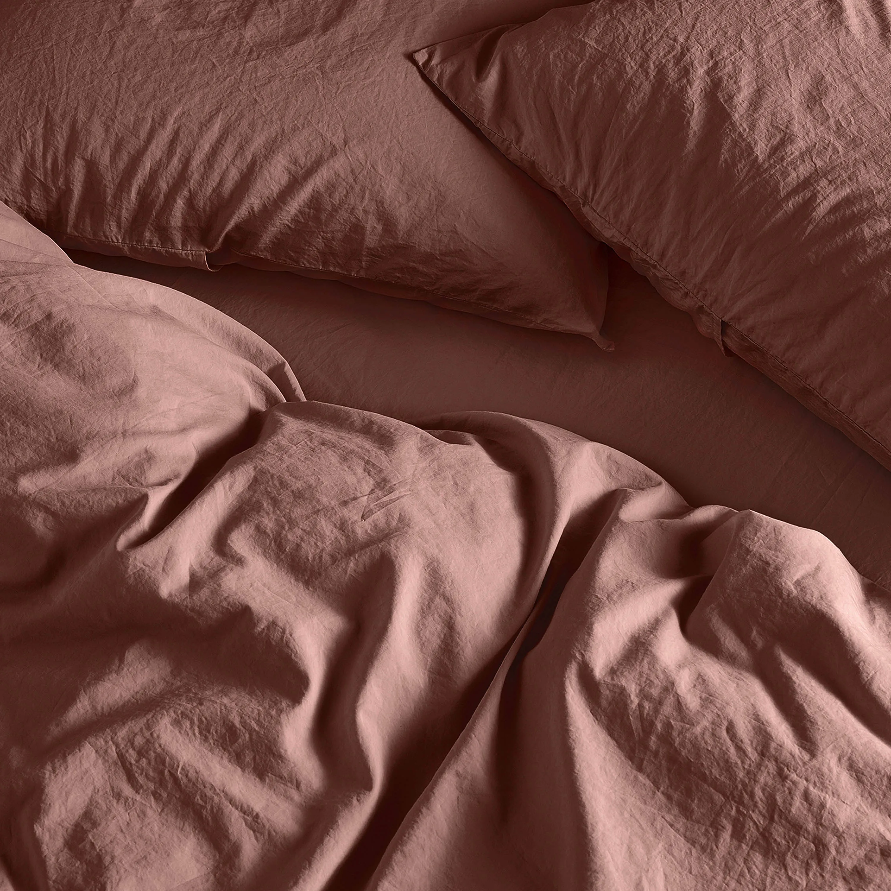 Relaxed Cotton Pillowcase Pair - Rust