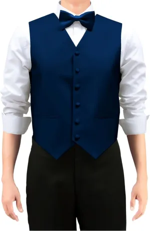 Retreez Men's Solid Color Woven Vest with Tie, Bow Tie 3 Pieces Gift Set