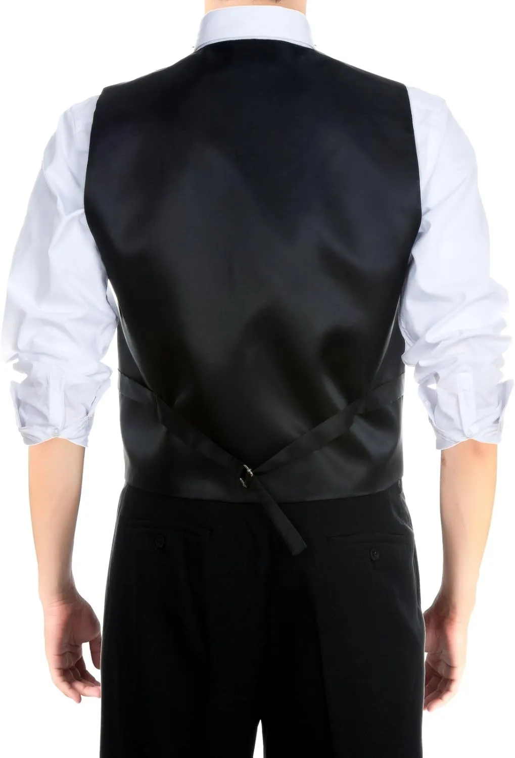 Retreez Men's Solid Color Woven Vest with Tie, Bow Tie 3 Pieces Gift Set