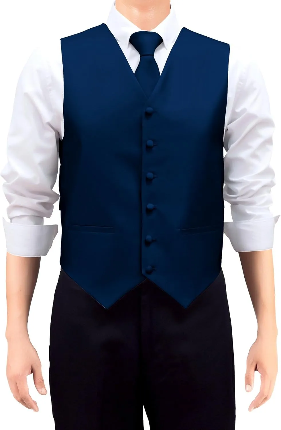 Retreez Men's Solid Color Woven Vest with Tie, Bow Tie 3 Pieces Gift Set