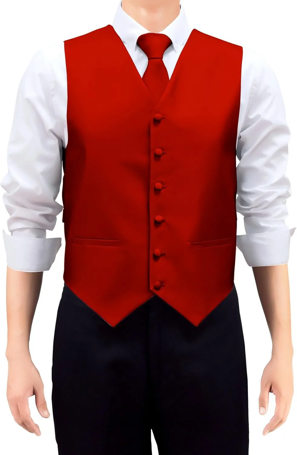 Retreez Men's Solid Color Woven Vest with Tie, Bow Tie 3 Pieces Gift Set