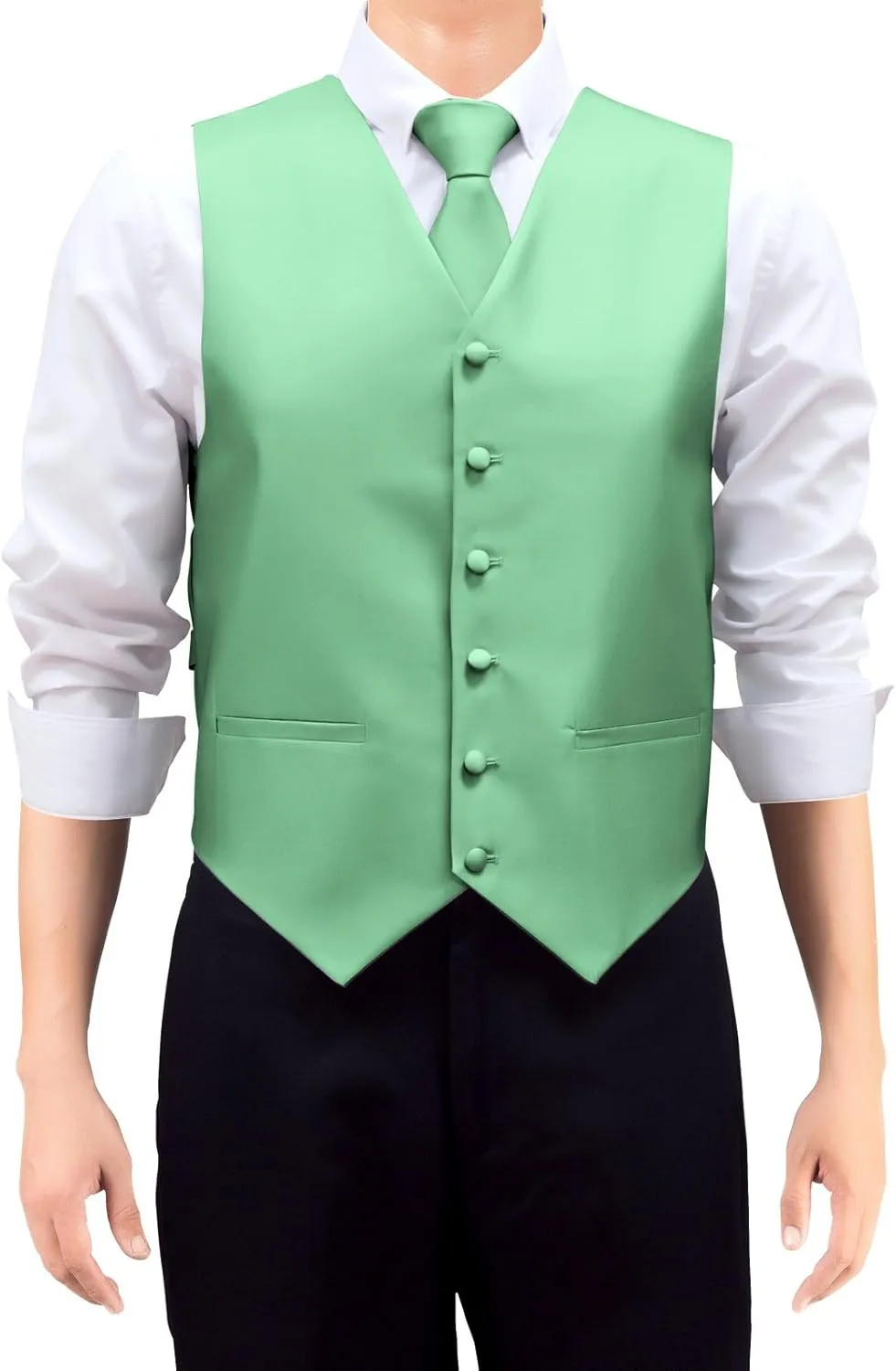 Retreez Men's Solid Color Woven Vest with Tie, Bow Tie 3 Pieces Gift Set