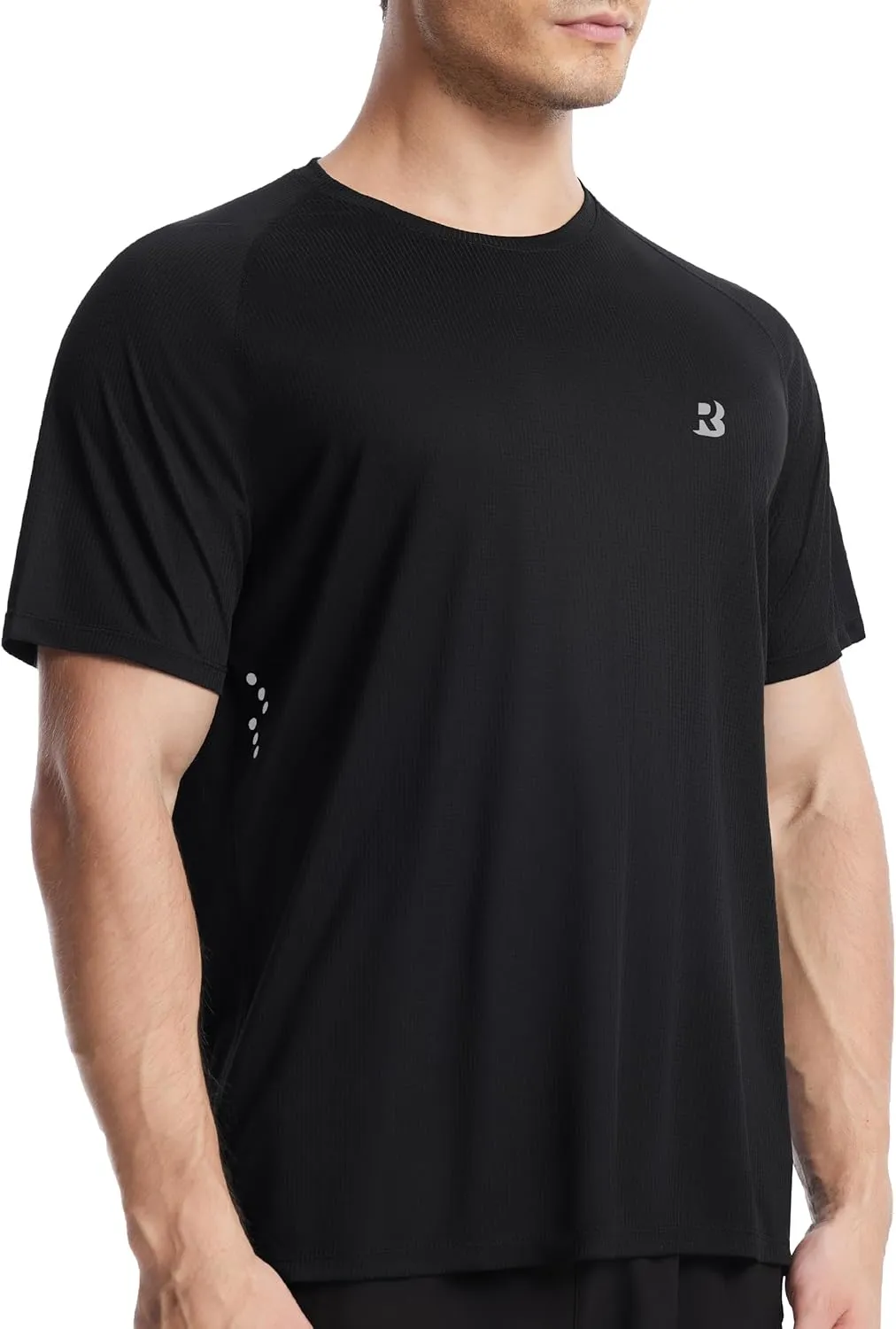 Roadbox Men's UPF 50  Swim Rash Guard, Short Sleeve UV Sun Protection Workout Athletic Shirts Quick Dry Gym Running Tee Tops