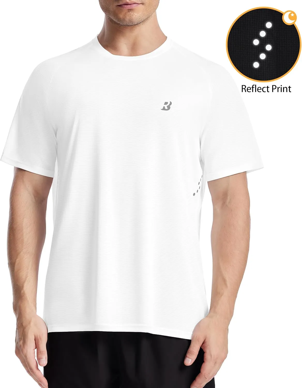 Roadbox Men's UPF 50  Swim Rash Guard, Short Sleeve UV Sun Protection Workout Athletic Shirts Quick Dry Gym Running Tee Tops