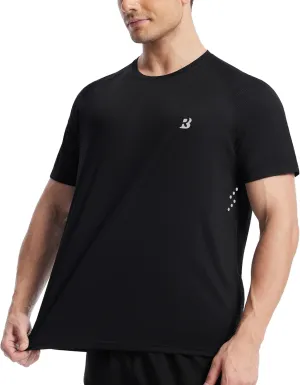 Roadbox Men's UPF 50  Swim Rash Guard, Short Sleeve UV Sun Protection Workout Athletic Shirts Quick Dry Gym Running Tee Tops