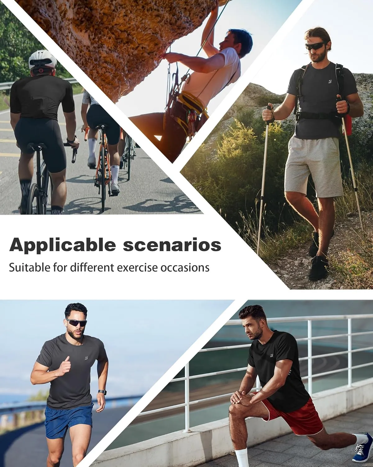 Roadbox Men's UPF 50  Swim Rash Guard, Short Sleeve UV Sun Protection Workout Athletic Shirts Quick Dry Gym Running Tee Tops