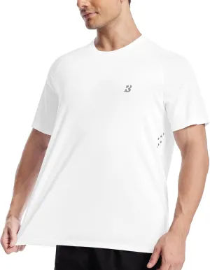Roadbox Men's UPF 50  Swim Rash Guard, Short Sleeve UV Sun Protection Workout Athletic Shirts Quick Dry Gym Running Tee Tops