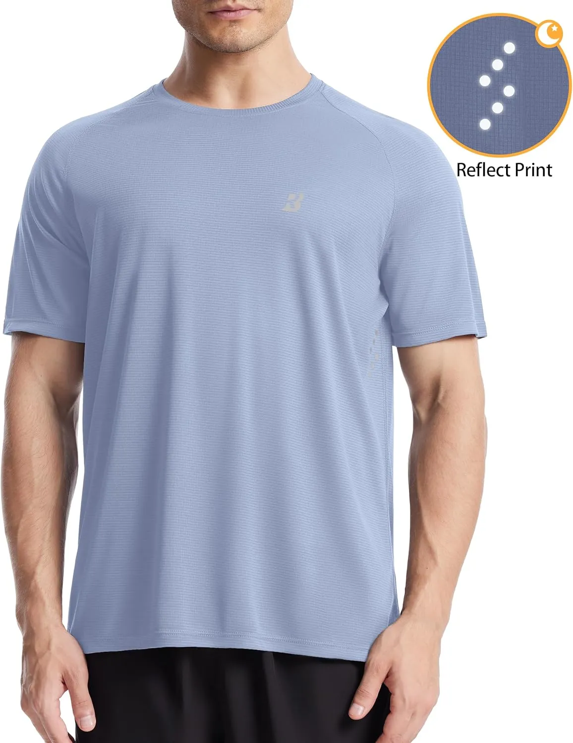 Roadbox Men's UPF 50  Swim Rash Guard, Short Sleeve UV Sun Protection Workout Athletic Shirts Quick Dry Gym Running Tee Tops
