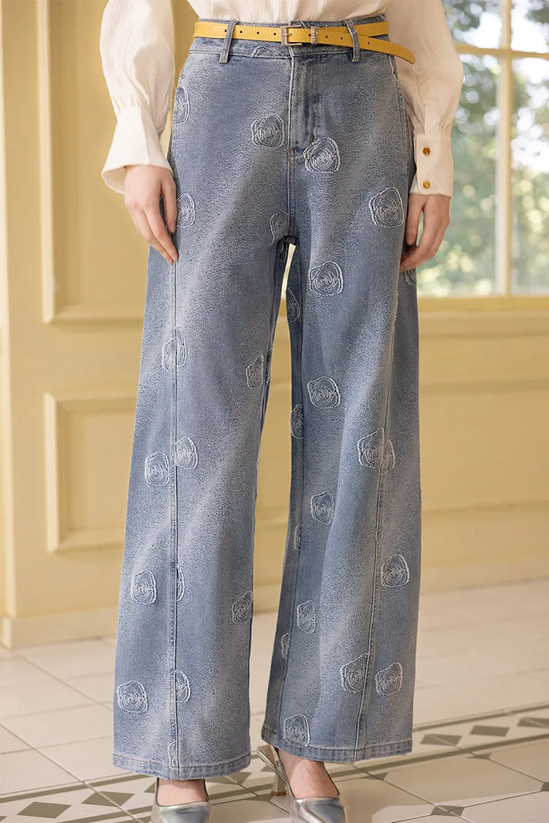 Rose Embroidered Jeans