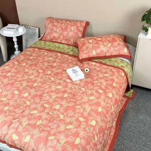 Rural Leaf Breathable Cotton Gauze Quilt