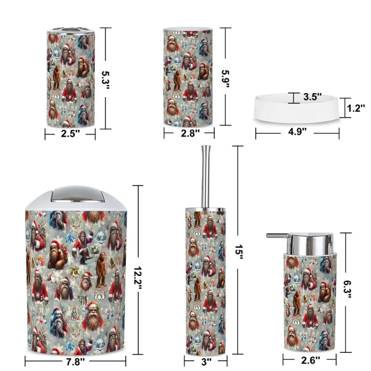 Sasquatch, Bigfoot 6 pc Bathroom Accessories Set