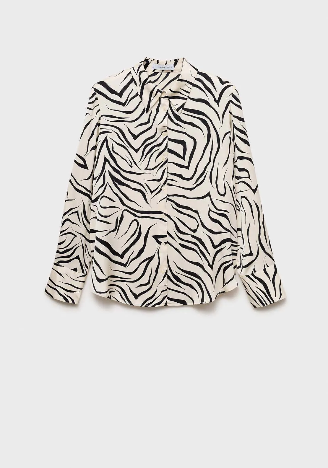 Satin print shirt - Light Beige