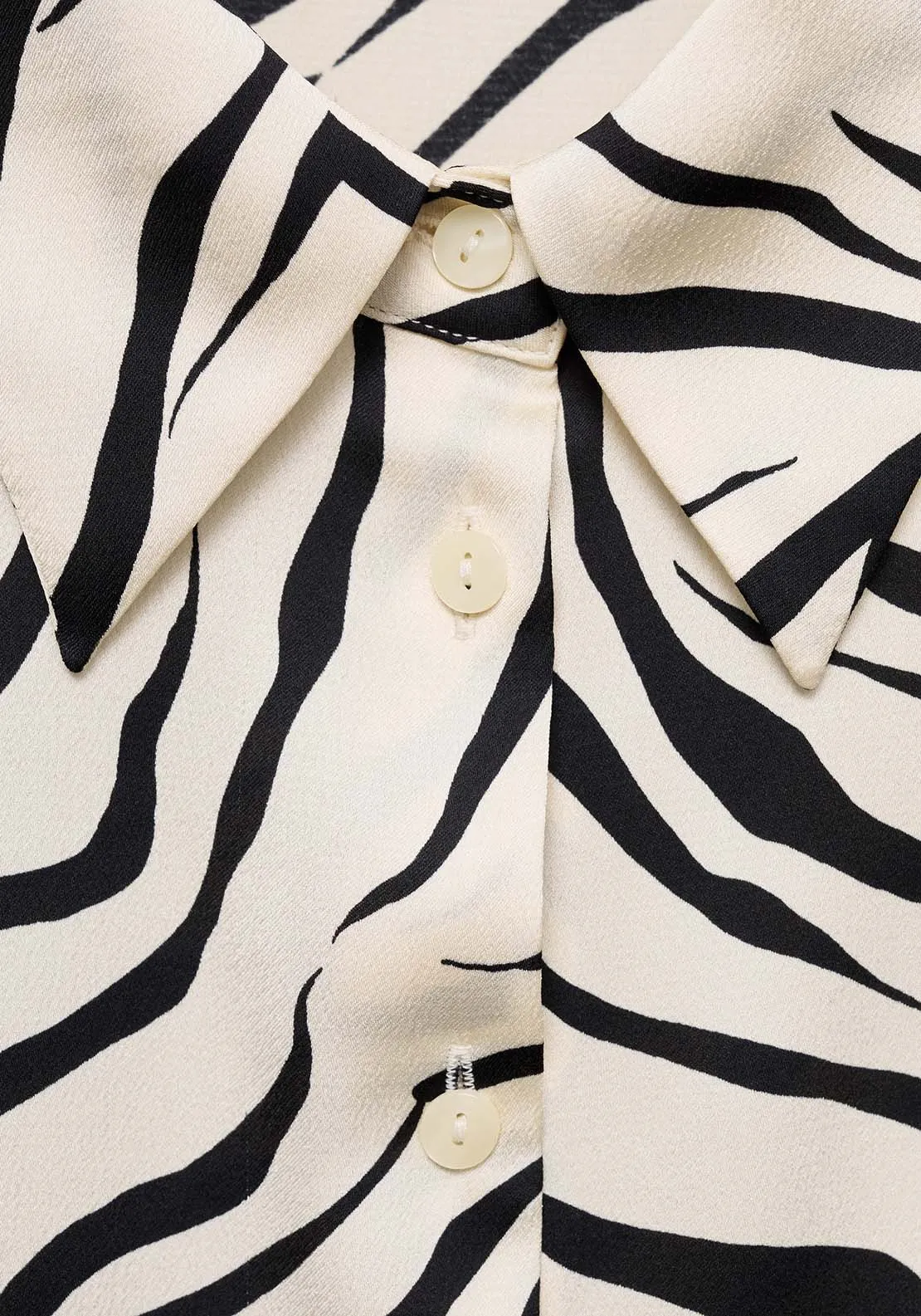 Satin print shirt - Light Beige