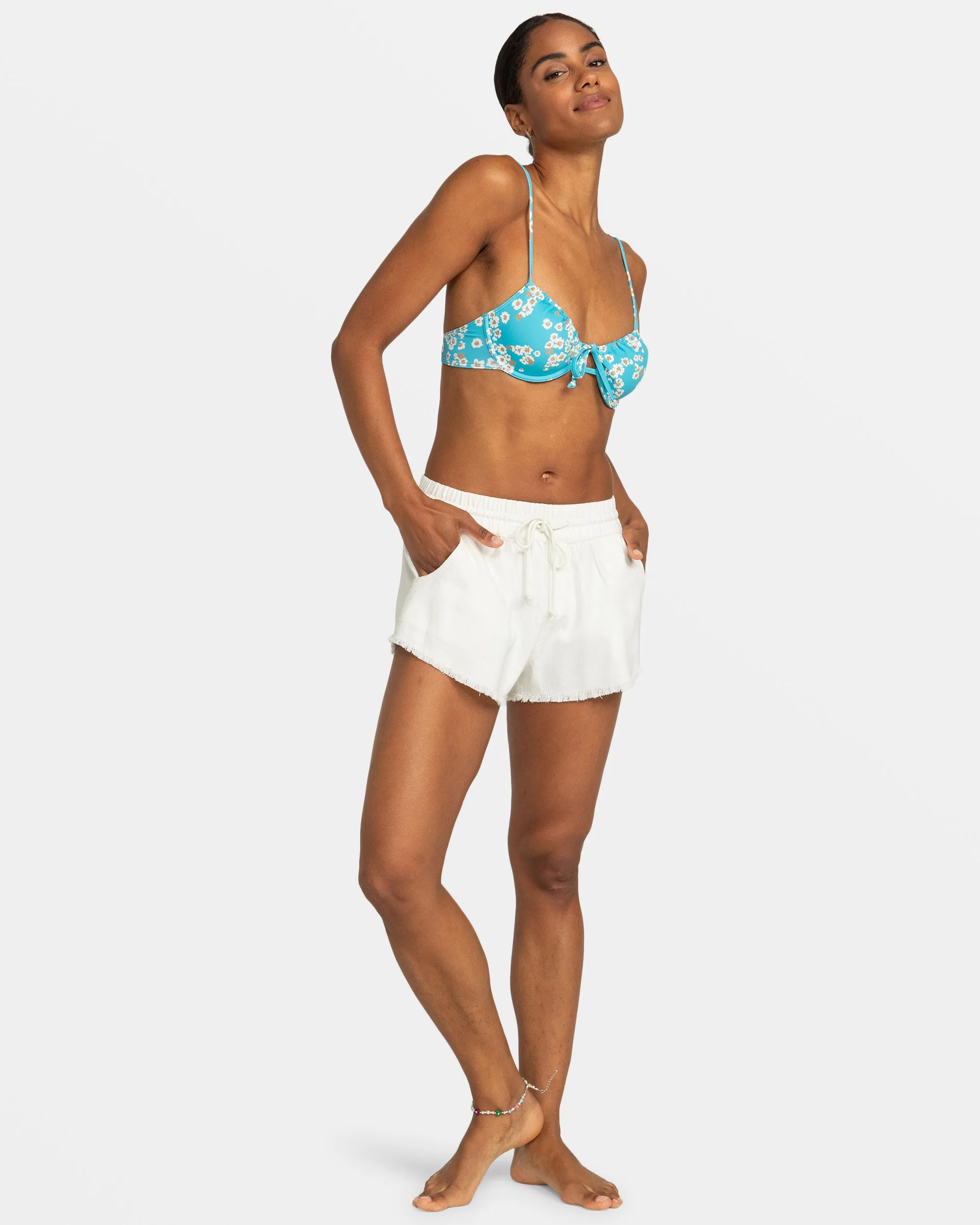 Scenic Route Elastic Waist Shorts - Egret