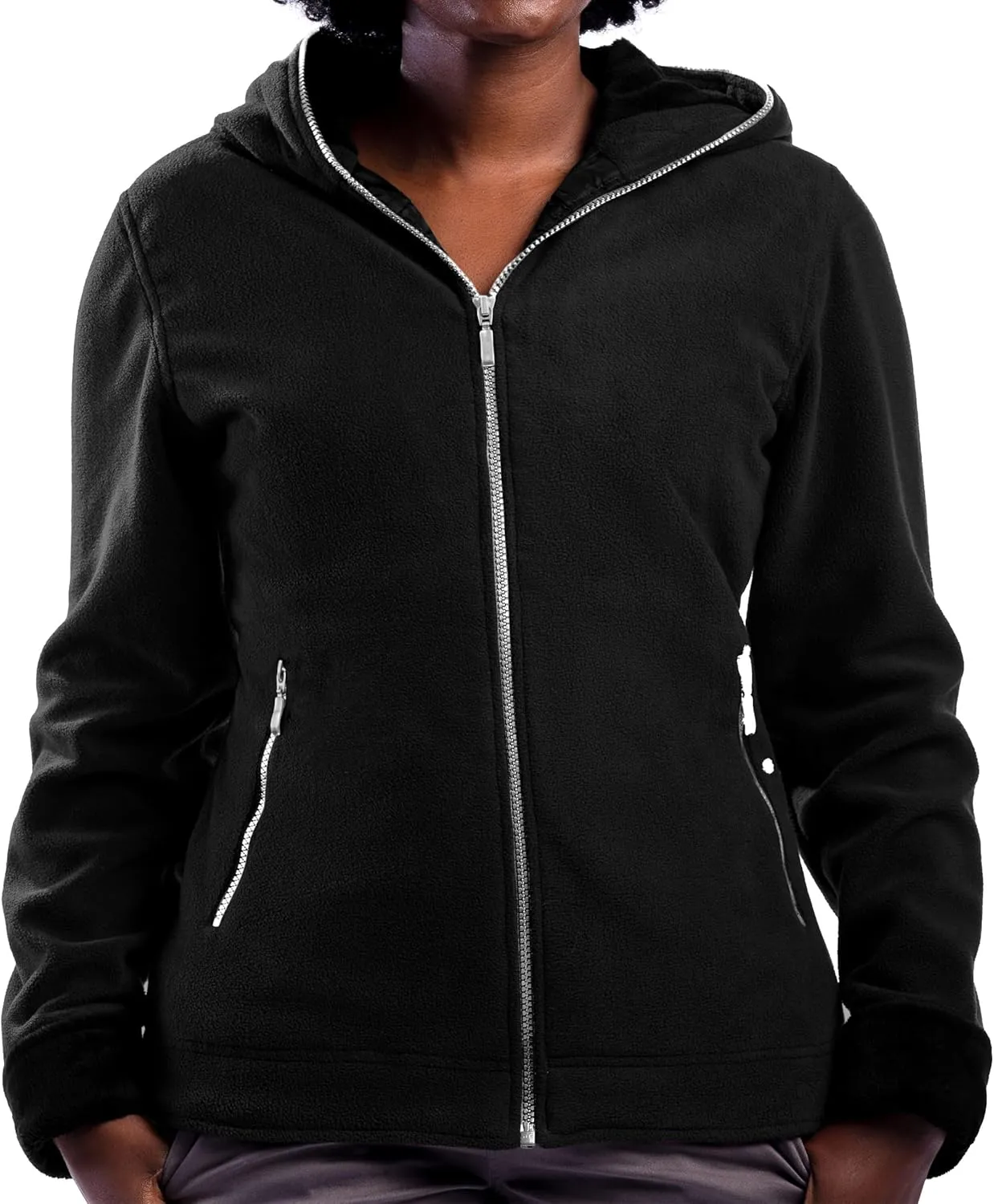 SCOTTeVEST Hoodie for Women - 14 Hidden Pockets - Warm Fleece Zip Up Sweatshirt for Travel & More