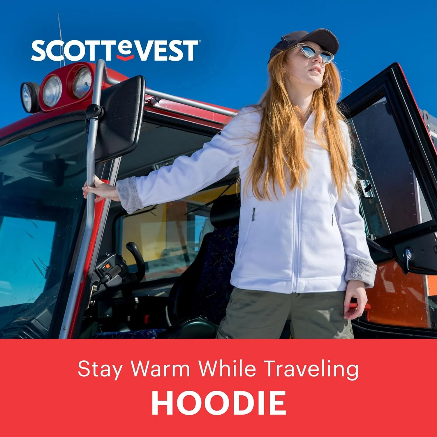 SCOTTeVEST Hoodie for Women - 14 Hidden Pockets - Warm Fleece Zip Up Sweatshirt for Travel & More