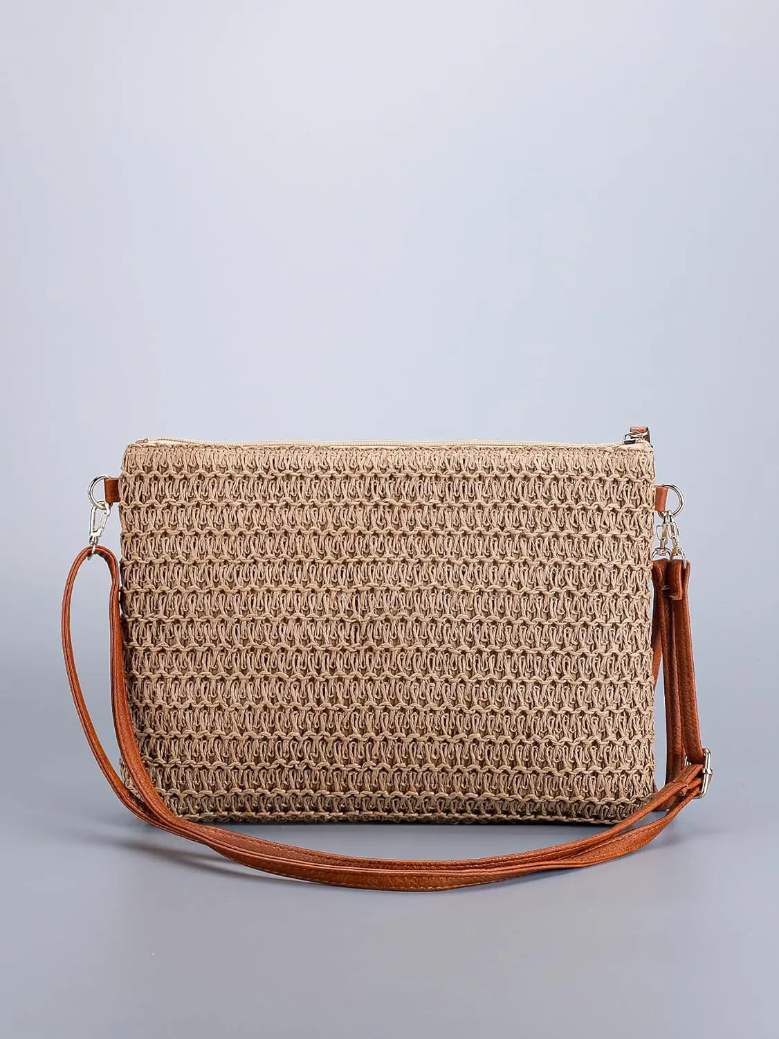 Sequin Beaded Embroidery Straw Purse Crossbody Bag Y2k Floral Knit Bag Mini Coin Purse Summer (Peacock Green Flower)