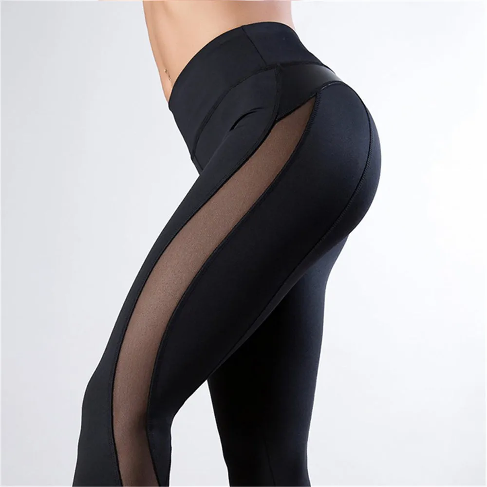 Sexy High Waist Skinny Stretch See Through Jogger Pants