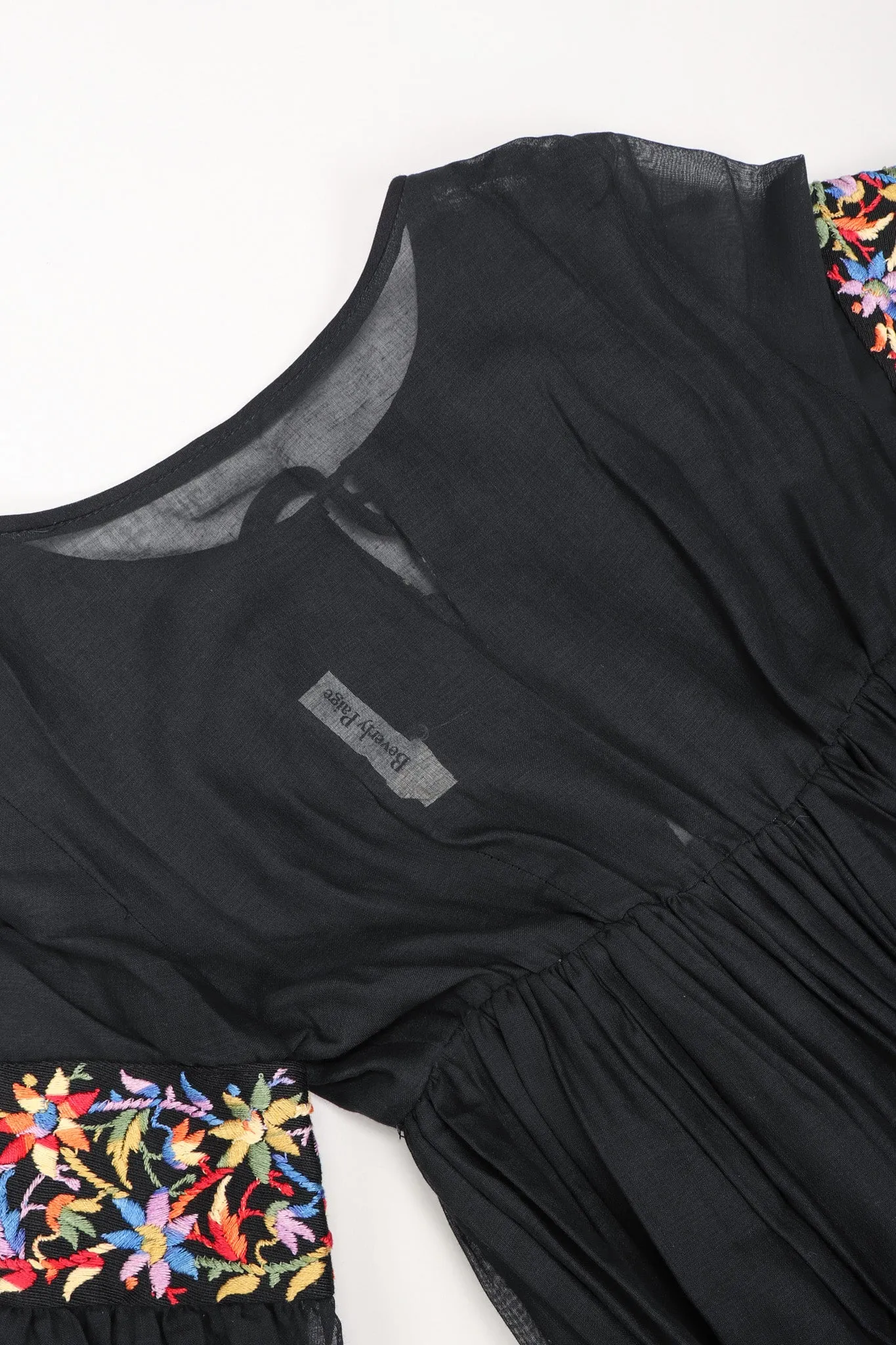 Sheer Embroidered Peasant Dress