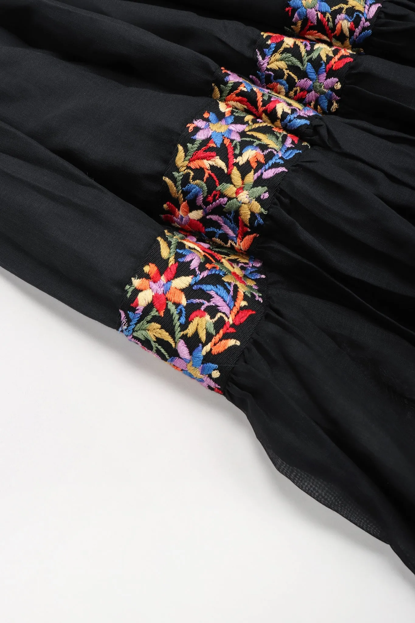 Sheer Embroidered Peasant Dress