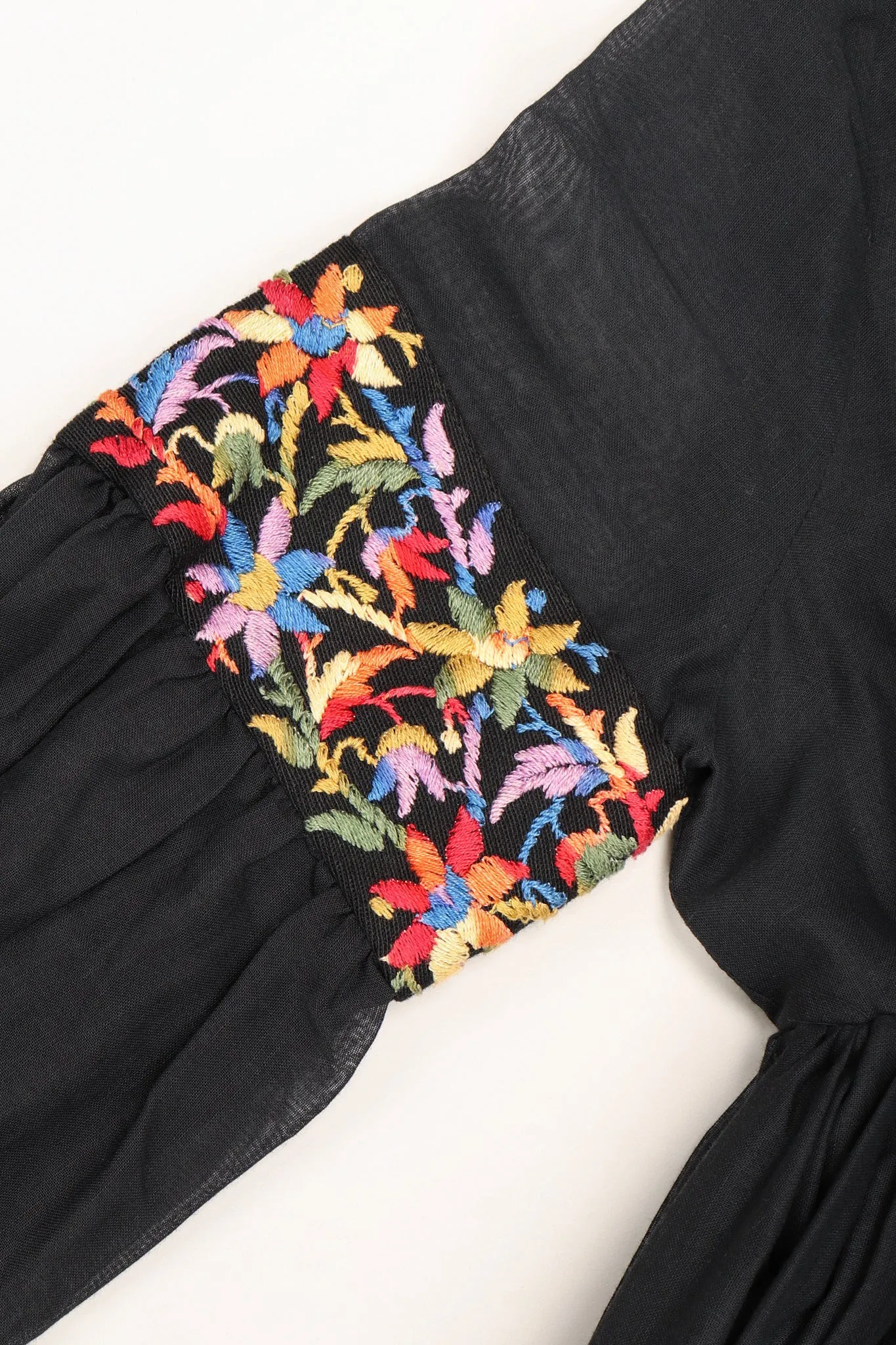 Sheer Embroidered Peasant Dress