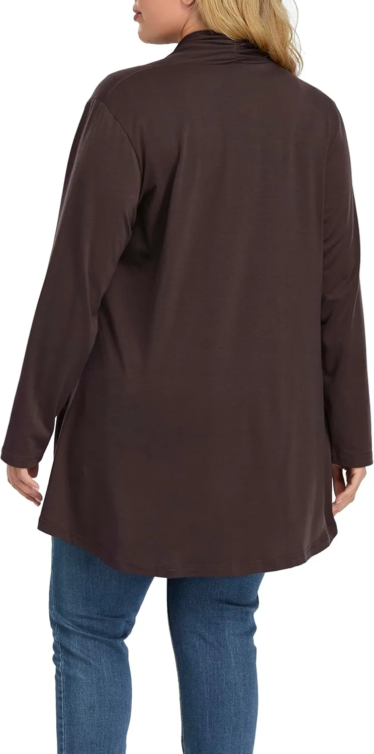 Shiaili Long Plus Size Cardigans for Women Easy to Wear Open Front Clothing