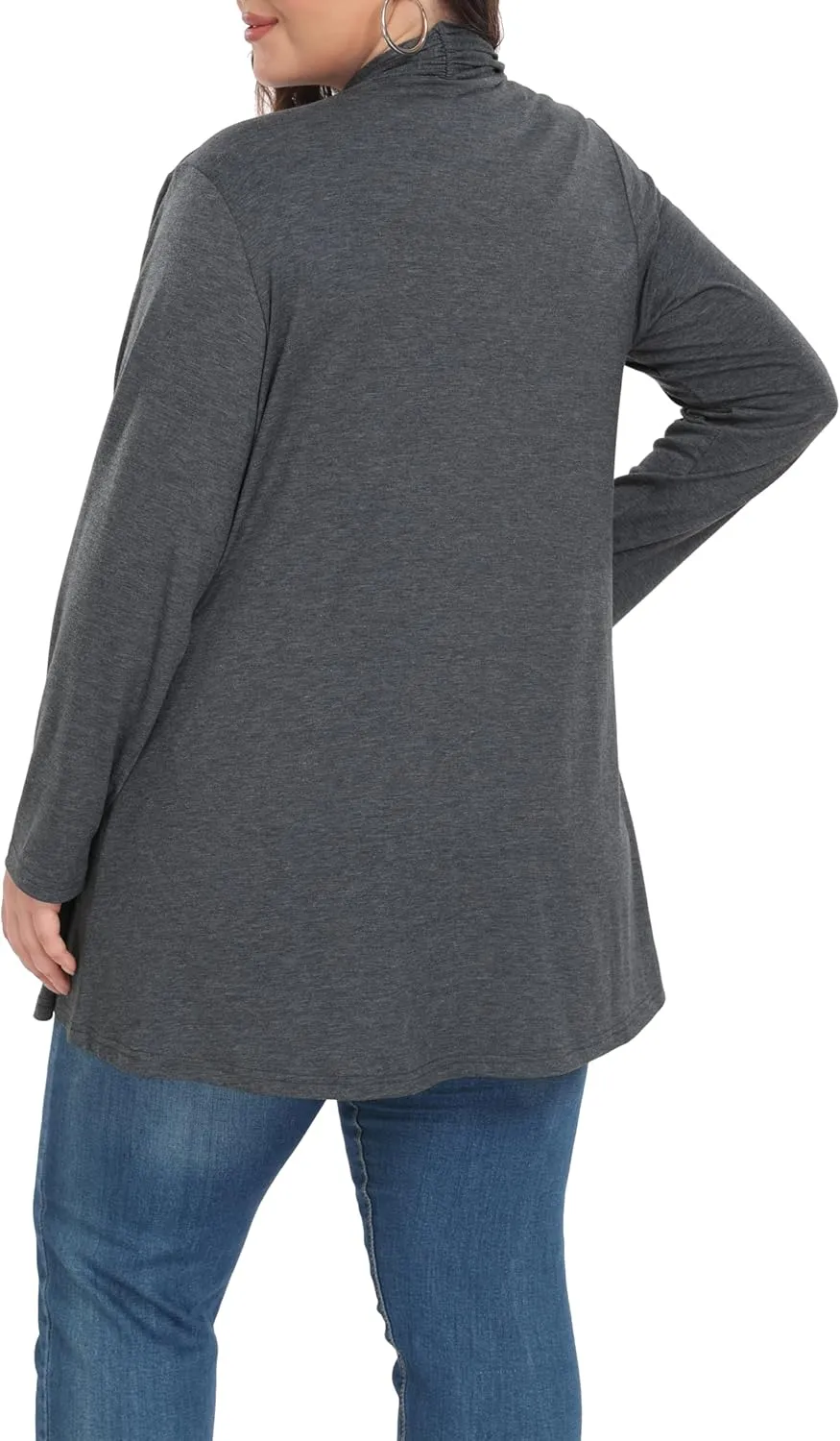 Shiaili Long Plus Size Cardigans for Women Easy to Wear Open Front Clothing