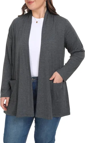 Shiaili Long Plus Size Cardigans for Women Easy to Wear Open Front Clothing