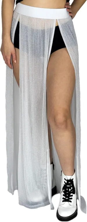 Shop Delfina Sheer High Waisted Maxi Sparkle Skirt Cover Up Rave Wear Women's