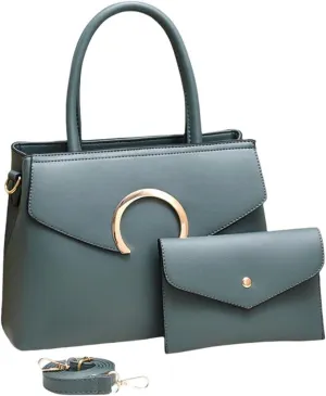 Shoulder HandbagRetro Handbags for Women Purses Textured PU Leather Satchels Top Handle Purse Shoulder Bags Crossbody Bag Set 2pcs