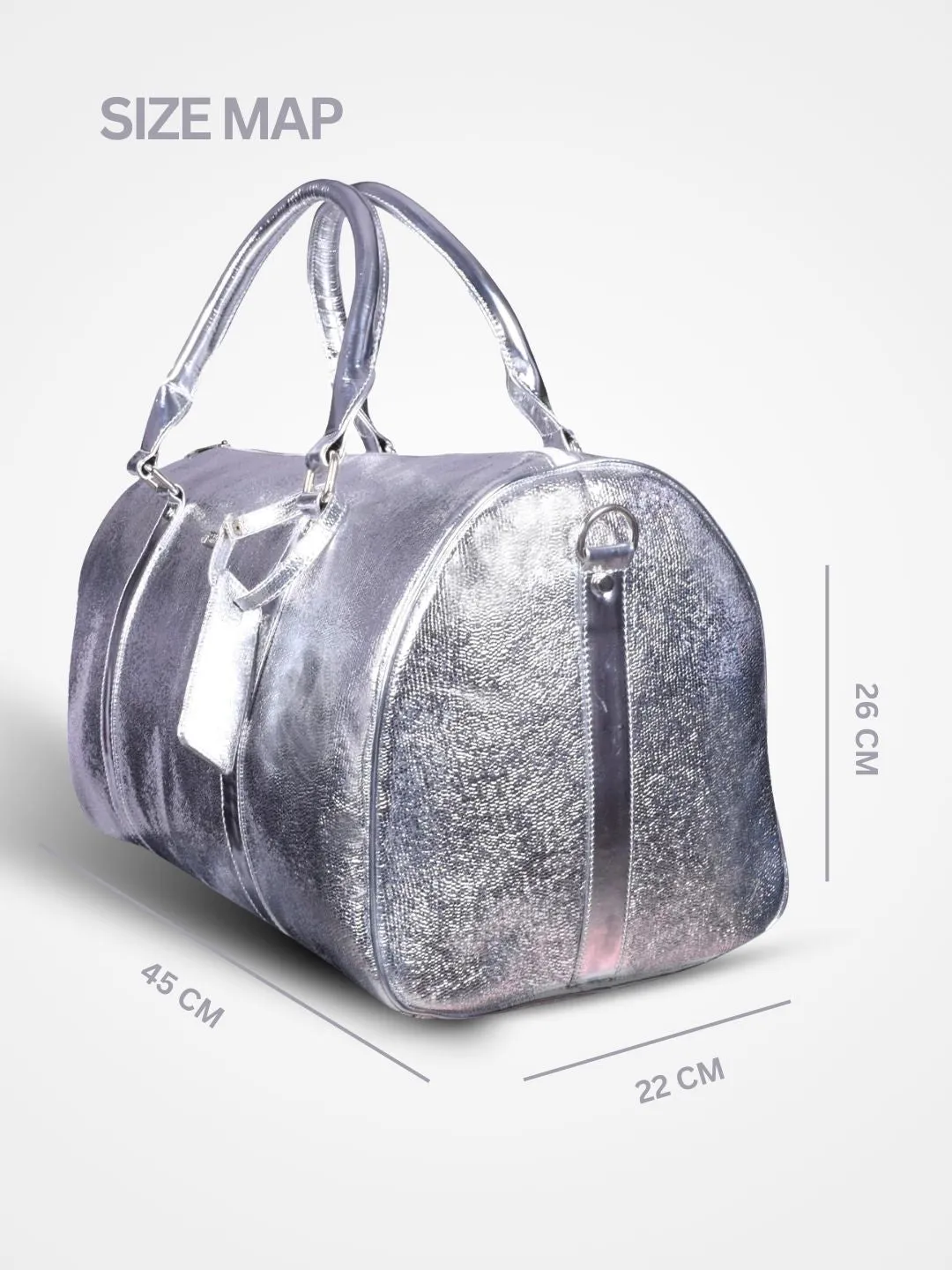 Silver cabin bag with toiletry pouch