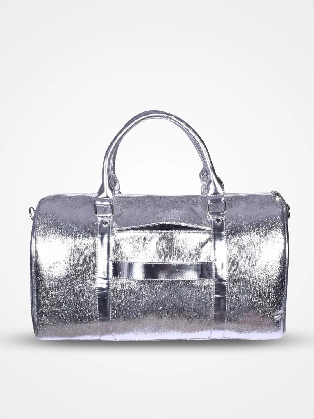 Silver cabin bag with toiletry pouch