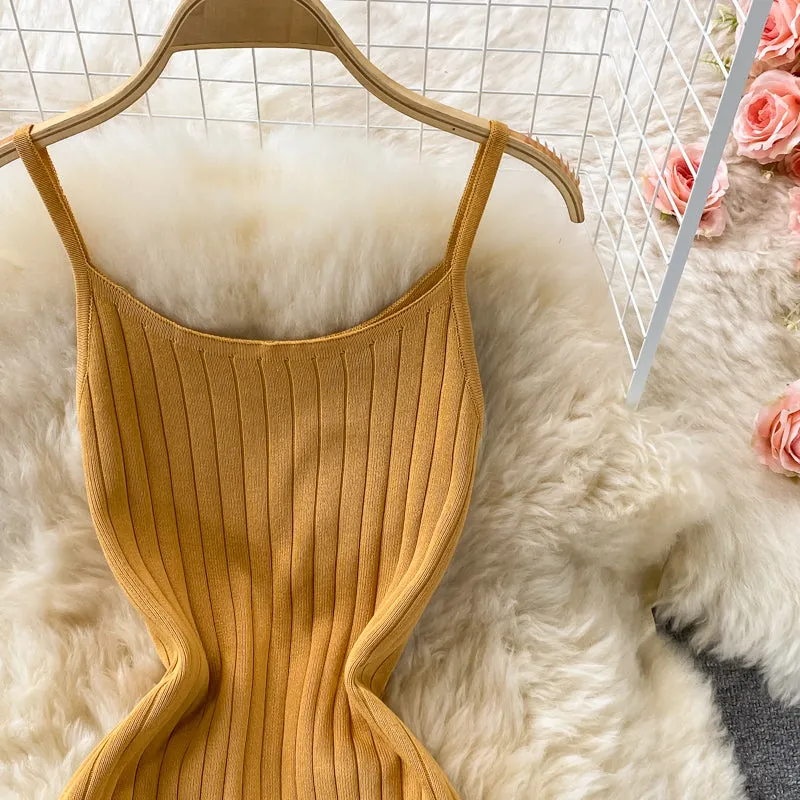 Sleeveless Stretchy Knitted Dress