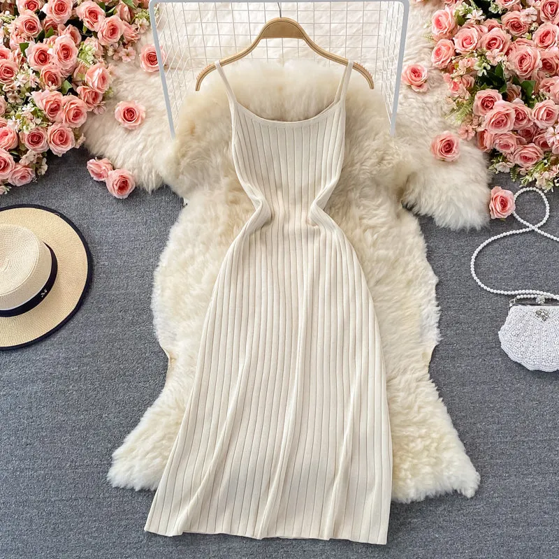 Sleeveless Stretchy Knitted Dress