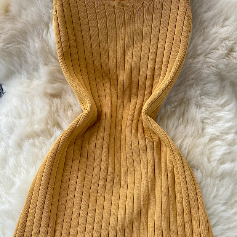Sleeveless Stretchy Knitted Dress