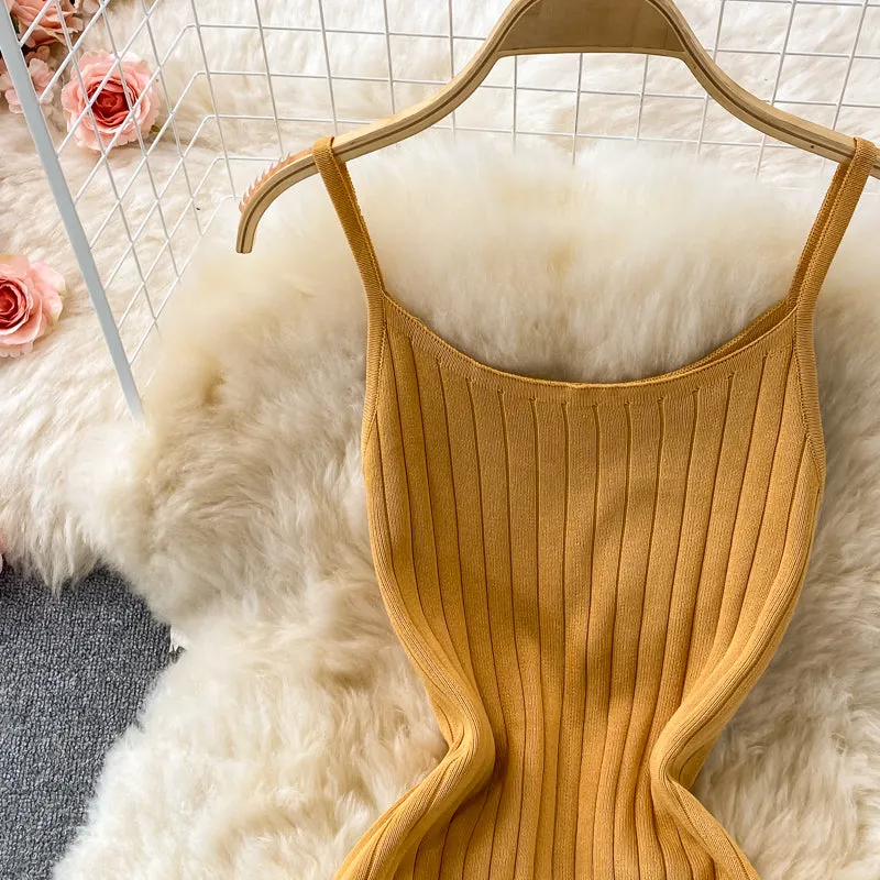 Sleeveless Stretchy Knitted Dress