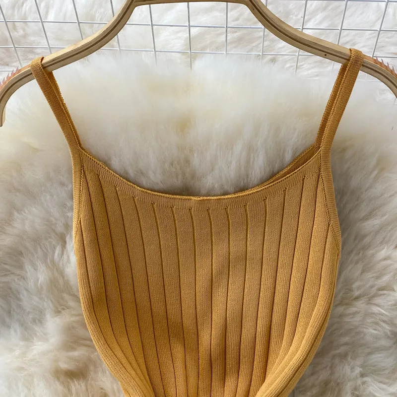 Sleeveless Stretchy Knitted Dress