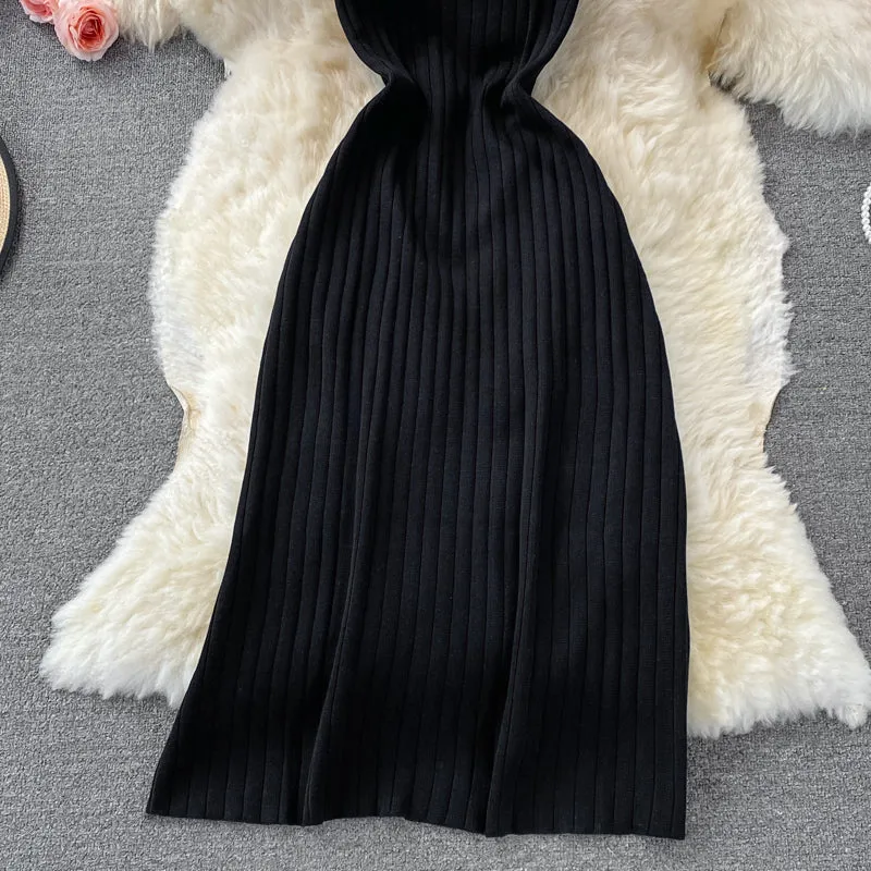 Sleeveless Stretchy Knitted Dress