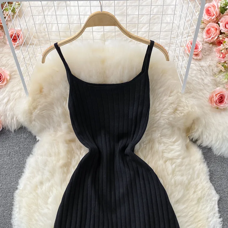 Sleeveless Stretchy Knitted Dress