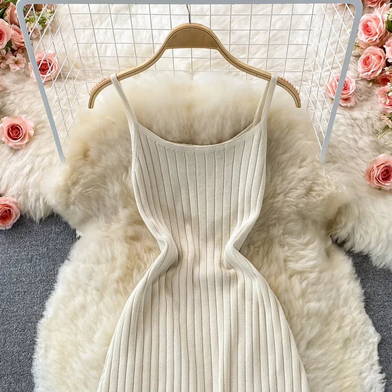 Sleeveless Stretchy Knitted Dress