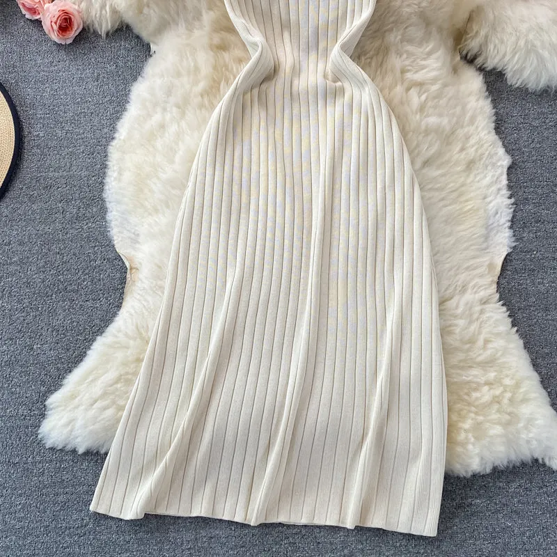 Sleeveless Stretchy Knitted Dress