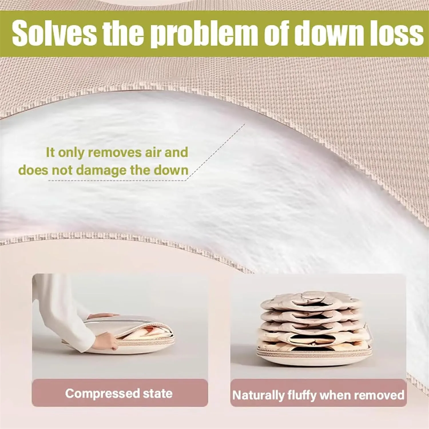 Space Saving Hanging Garment Bag with Self Compression Zipper, Dust Cover Clothes Bags for Down Coat, Waterproof, Dust Cover (2Pcs Beige M)