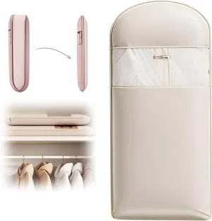 Space Saving Hanging Garment Bag with Self Compression Zipper Space Saving Garment Bag Compression Hanging Garment Bags for Coats Blankets Sweaters Seasonal Clothes (Beige, M)