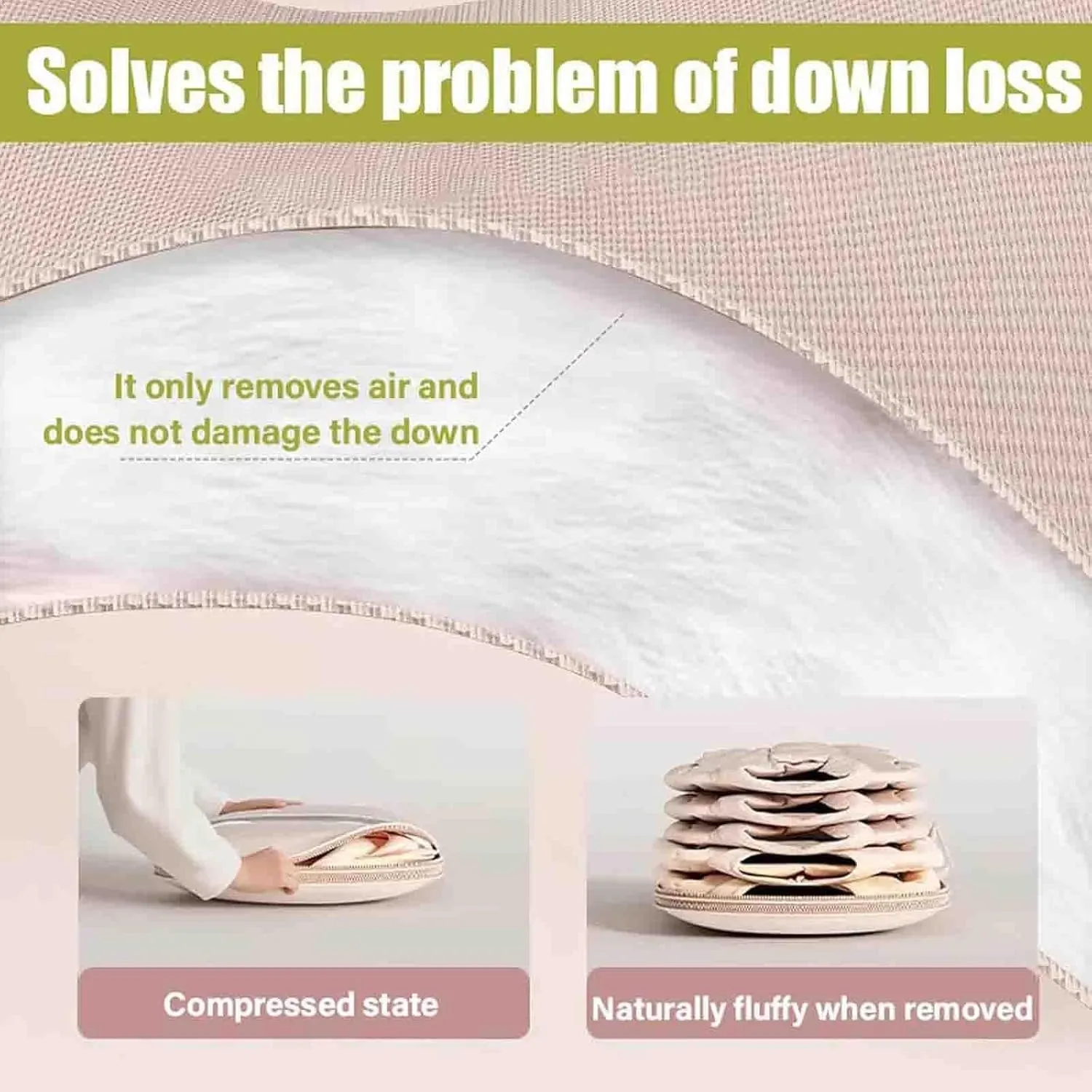 Space Saving Hanging Garment Bag with Self Compression Zipper Space Saving Garment Bag Compression Hanging Garment Bags for Coats Blankets Sweaters Seasonal Clothes (Beige, M)